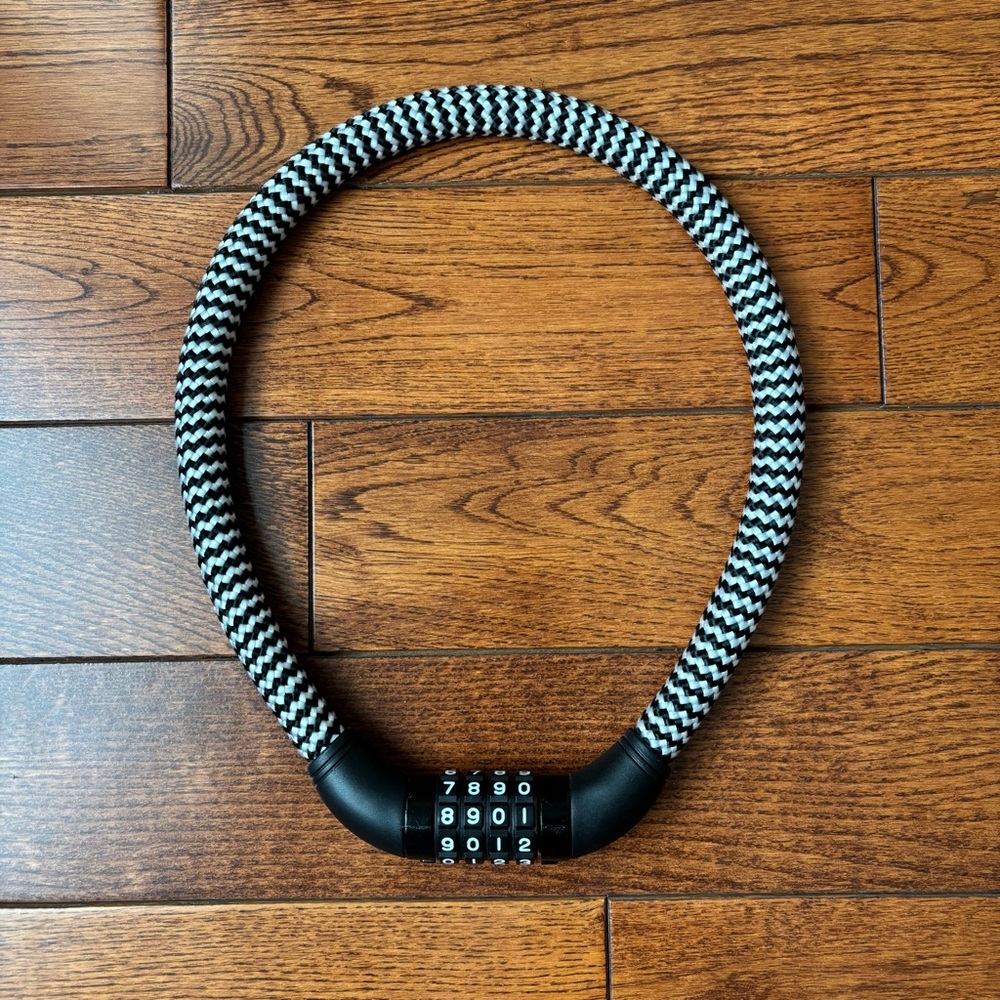 Black and White 4 Digit Combination Bike Lock